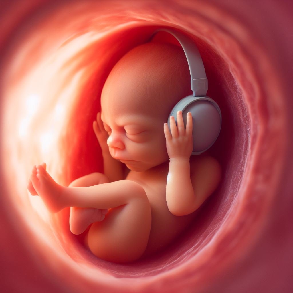 Un bebe feliz en el útero